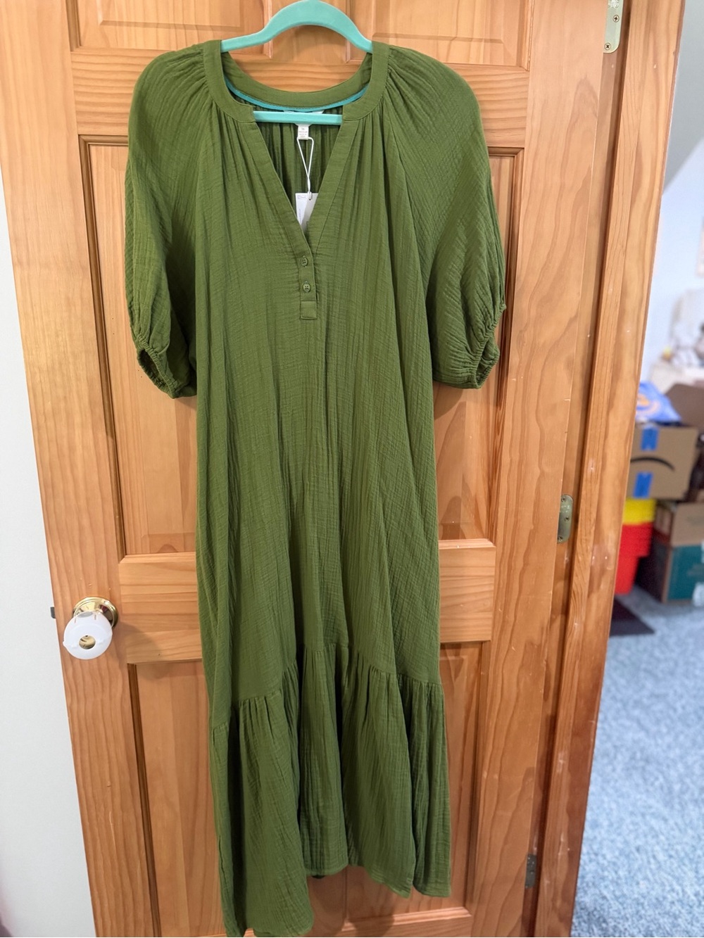 per una Olive Green Maxi Dress